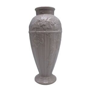 Wedgwood White Classic Garden Vase Grapes Leaves Embossed 7.5" England 1996